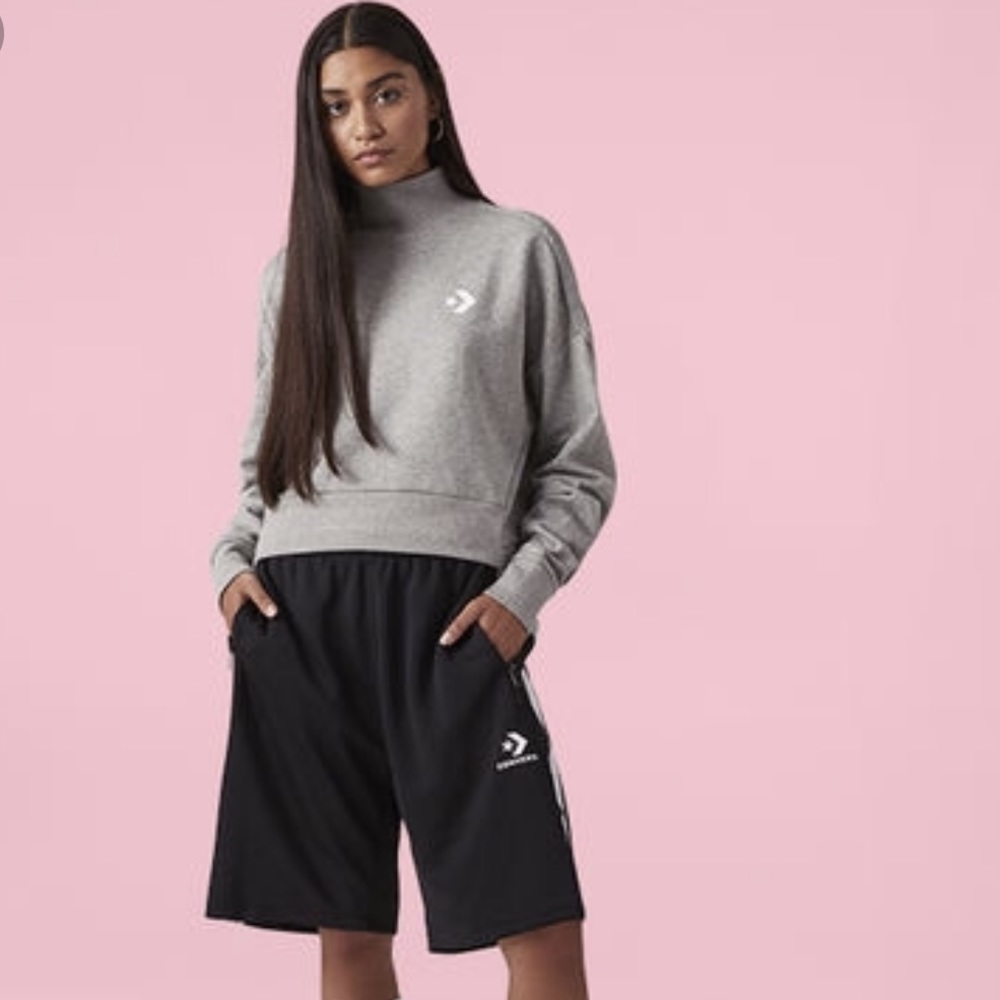 NWT Converse Women’s Sweater Knit Mock Grey - Picture 3 of 8